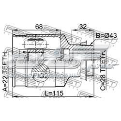 Junta homocinética interna dianteira direita Mazda F06122520 preço, a partir de 43,51 USD