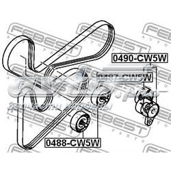 Compre 0487CW5W Febest Rolo de reguladora de tensão da correia de transmissão
