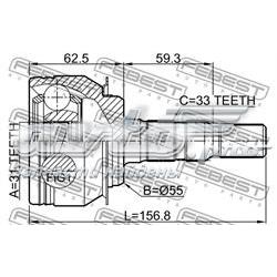 Compre 1010J300 Febest Junta homocinética externa dianteira