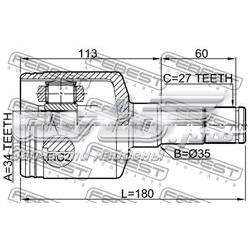 Junta homocinética interna dianteira esquerda Peugeot/Citroen 93743415 preço, a partir de 44,30 USD