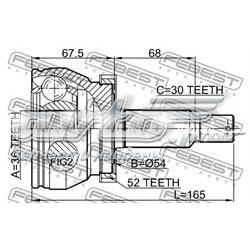 Junta homocinética externa dianteira Febest 1210CMATA52 preço, a partir de 64,67 USD