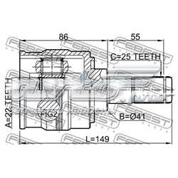 Compre 1211SOL2WD Febest Junta homocinética interna dianteira esquerda