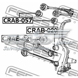 Bloco silencioso dianteiro do braço oscilante inferior Febest CRAB021
