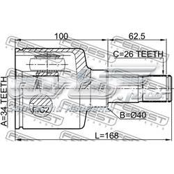 Junta homocinética interna dianteira esquerda Febest 2111GE30MTLH preço, a partir de 114,75 USD