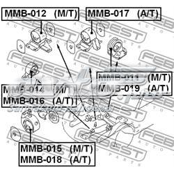  Coxim (suporte) dianteiro de motor Mitsubishi Galant VII sedan (E5A, E7A, E8A) (1992 - 1996) VII
