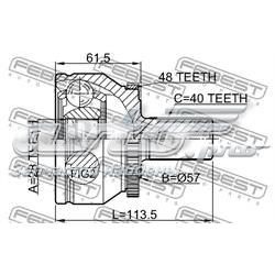 Junta homocinética externa dianteira Febest 2710XC90A48 preço, a partir de 104,35 USD