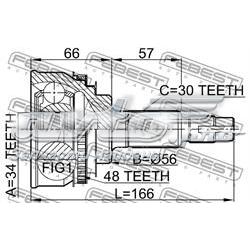 4347009340 Toyota Junta homocinética externa dianteira