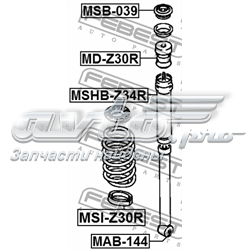  Bloco silencioso de amortecedor traseiro Mitsubishi Lancer IX sedan (CSA) (2003 - 2008) IX