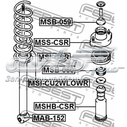 Bucha da haste de amortecedor traseiro Mitsubishi MR554369 preço, a partir de 4,30 USD