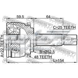 495911G013 Hyundai/Kia Junta homocinética externa dianteira