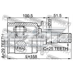 Junta homocinética interna traseira Febest 0411CU20RR preço, a partir de 49,16 USD