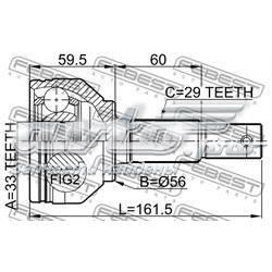 Junta homocinética externa dianteira C9B11JD02B Nissan/Infiniti