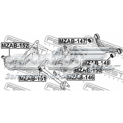 Bloco silencioso do braço oscilante superior traseiro B45A28450 Mazda