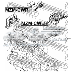 Coxim (suporte) direito de motor B32T39060B Mazda