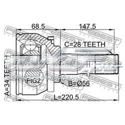 Compre 1210TER Febest Junta homocinética externa dianteira