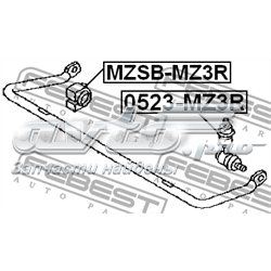 Bucha de estabilizador traseiro BP4K28156 Mazda