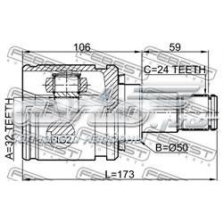Compre 0111CDT220LH Febest Junta homocinética interna dianteira esquerda
