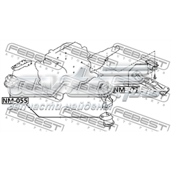 NM055 Febest Coxim (suporte) esquerdo/direito de motor