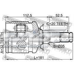 Compre 4304005050 Toyota Junta homocinética interna dianteira esquerda