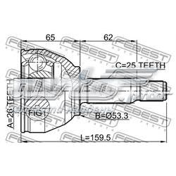 Junta homocinética externa dianteira Febest 2110TRCD preço, a partir de 72,06 USD