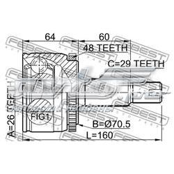 Junta homocinética externa dianteira Land Rover LR025869 preço, a partir de 80,46 USD