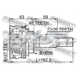 Junta homocinética externa dianteira Febest 0110012A48 preço, a partir de 49,12 USD