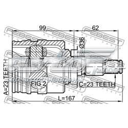 Compre 0111SXA10RH Febest Junta homocinética interna dianteira direita