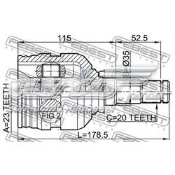 Junta homocinética interna dianteira esquerda 4304032040 Toyota