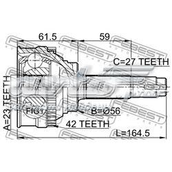 Junta homocinética externa dianteira Febest 0210019A42 preço, a partir de 51,27 USD