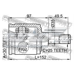 Junta homocinética interna dianteira direita 44310SH3960 Honda