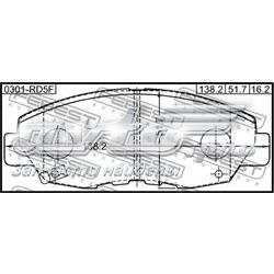 45022TR3A02 Honda Sapatas do freio dianteiras de disco
