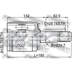 Junta homocinética interna dianteira esquerda Mitsubishi 3815A283 preço, a partir de 83,69 USD