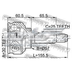 Compre 0410CS3A Febest Junta homocinética externa dianteira