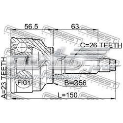 Junta homocinética externa dianteira Mazda G01322510 preço, a partir de 68,89 USD