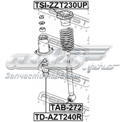 Espaçador (anel de borracha) da mola traseira superior TSIZZT230UP Febest