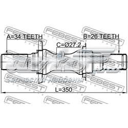 Compre 1012V200ATRH Febest Veio de acionamento do semieixo intermédio