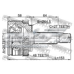 Compre 1210IX35A48 Febest Junta homocinética externa dianteira