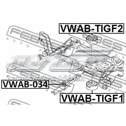Bloco silencioso (coxim) de viga dianteira (de plataforma veicular) VWABTIGF2 Febest