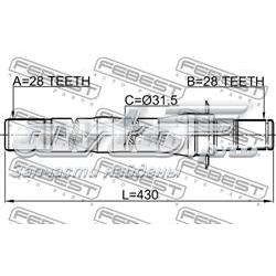 Compre 1212CM10AT4WD Febest Veio de acionamento do semieixo intermédio