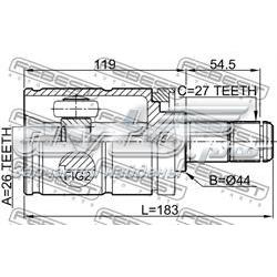 Junta homocinética externa dianteira Febest 1911E53LH preço, a partir de 85,92 USD
