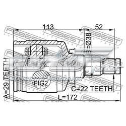 Junta homocinética interna dianteira 96888653 General Motors
