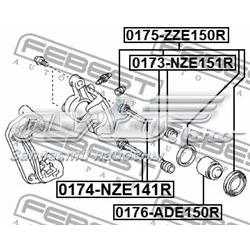 Compre 0176ADE150R Febest Pistão de suporte do freio traseiro