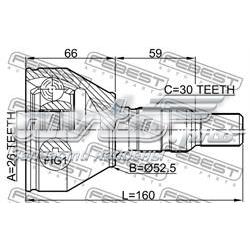 Junta homocinética externa dianteira Febest 1810Z19 preço, a partir de 46,48 USD