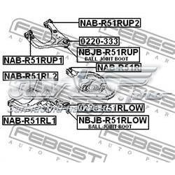 Suporte de esfera inferior de suspensão traseira 0220R51RLOW Febest
