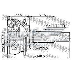 Junta homocinética externa dianteira Japan Parts GI278