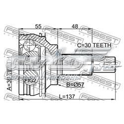 Compre 0110GRX125 Febest Junta homocinética externa dianteira