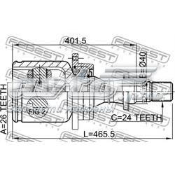 Compre 0111AZT250RH Febest Junta homocinética interna dianteira direita