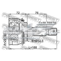 Compre 0110080 Febest Junta homocinética externa dianteira