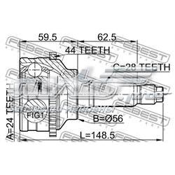 Junta homocinética externa dianteira Febest 0510041A44 preço, a partir de 58,25 USD