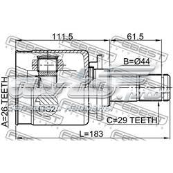 Compre 2911DIVFLH Febest Junta homocinética interna dianteira
